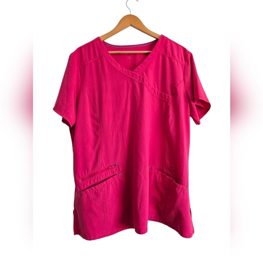 Scrubstar Pink Scrub Top Size XL/2XL